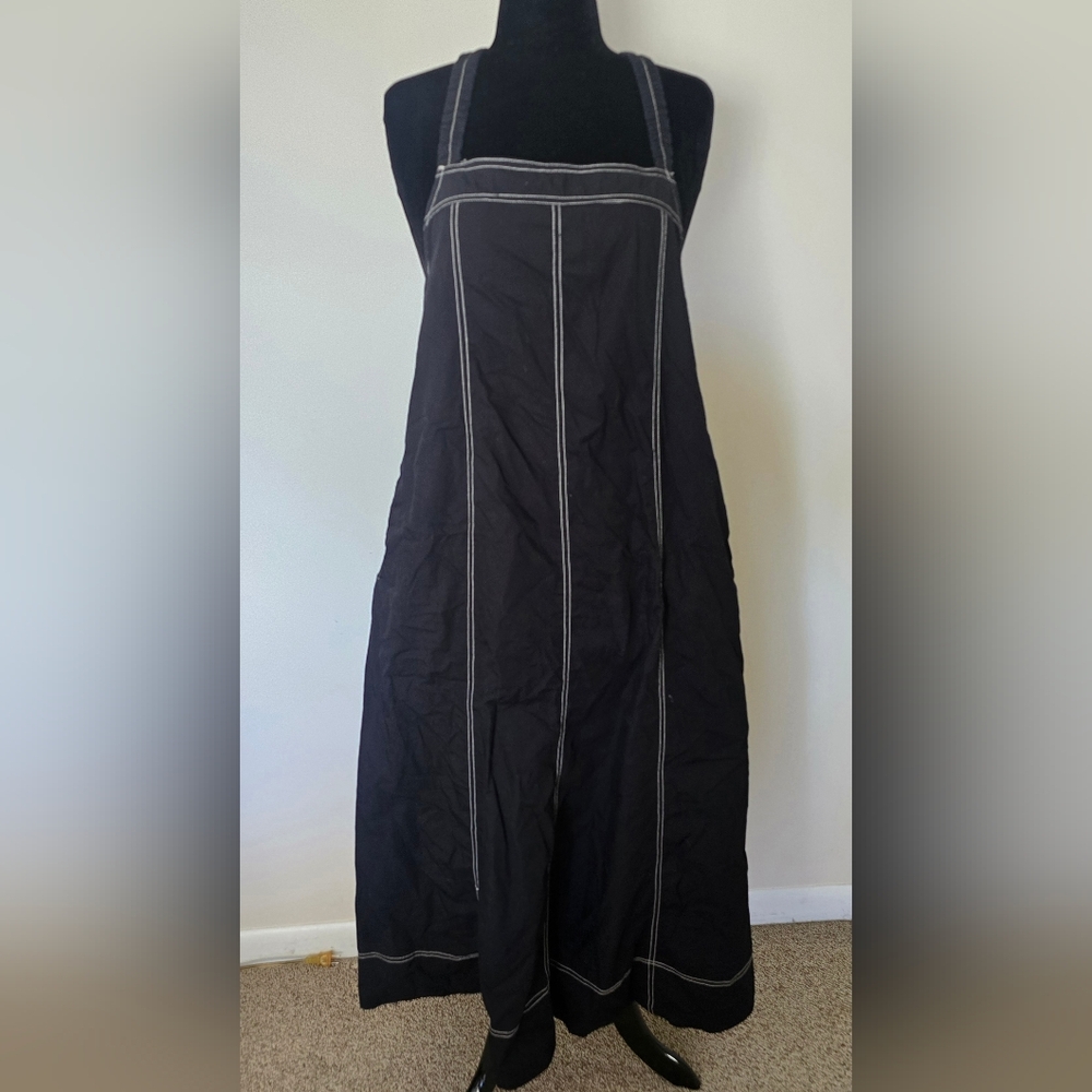 Free People Black Maxi Dress with White Stitching
